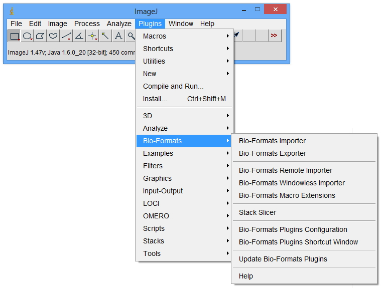 ImageJ's Plugin Menu.