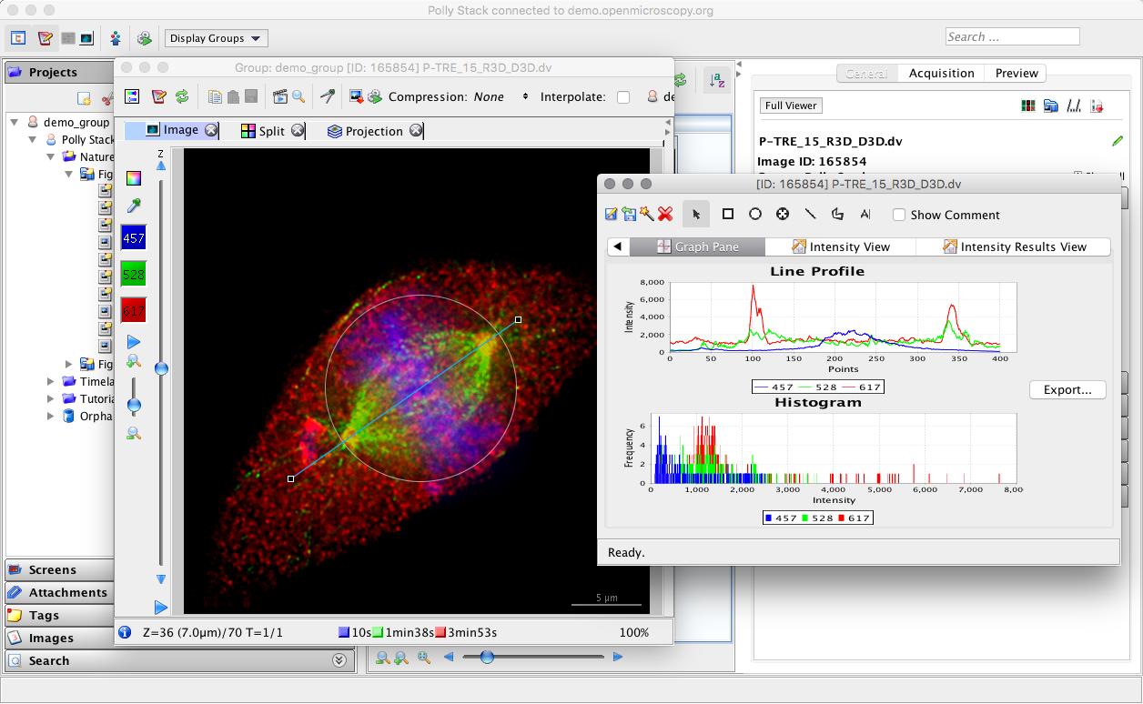 OMERO.insight ImageViewer and Measurement Tool