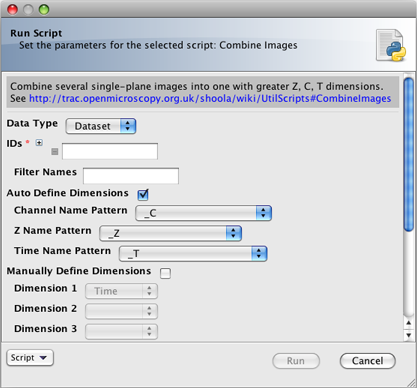 Scripts user interface