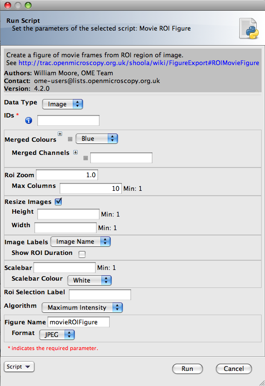 Scripting movie ROI figure